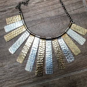 Gold and silver statement necklace